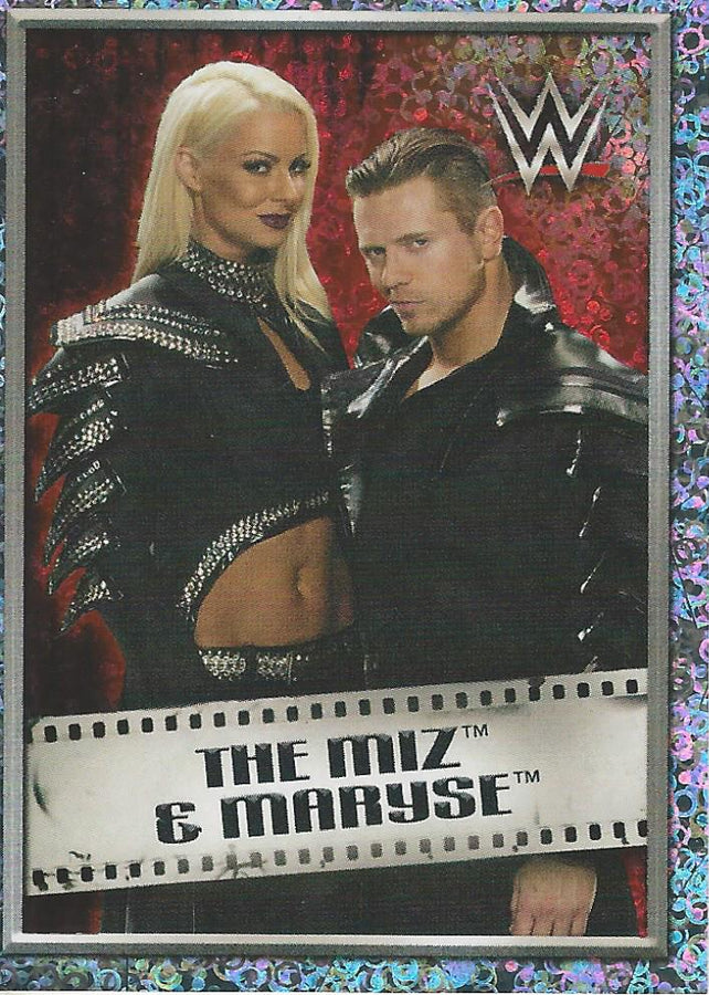WWE Topps 2018 Stickers The Miz and Maryse Foil #248