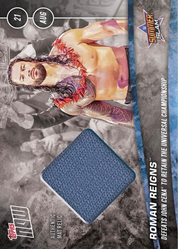 Roman Reigns Defeats John Cena to Retain the Universal Championship trading card PW Catalog