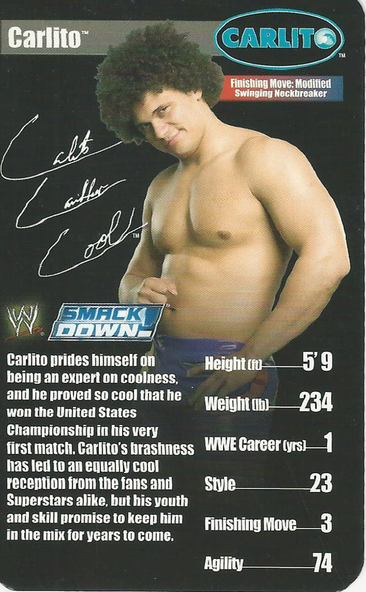 WWE Top Trumps Superstars 1 2005 Carlito trading card PW Catalog