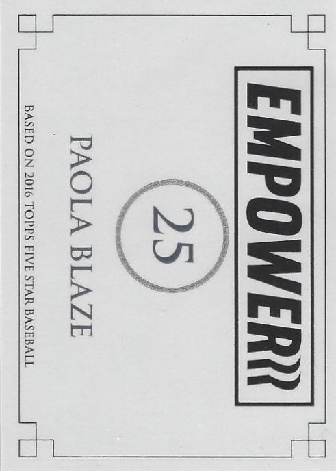 Paola Blaze trading card PW Catalog