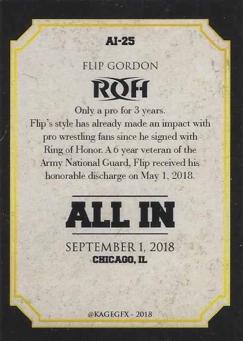 Flip Gordon trading card PW Catalog