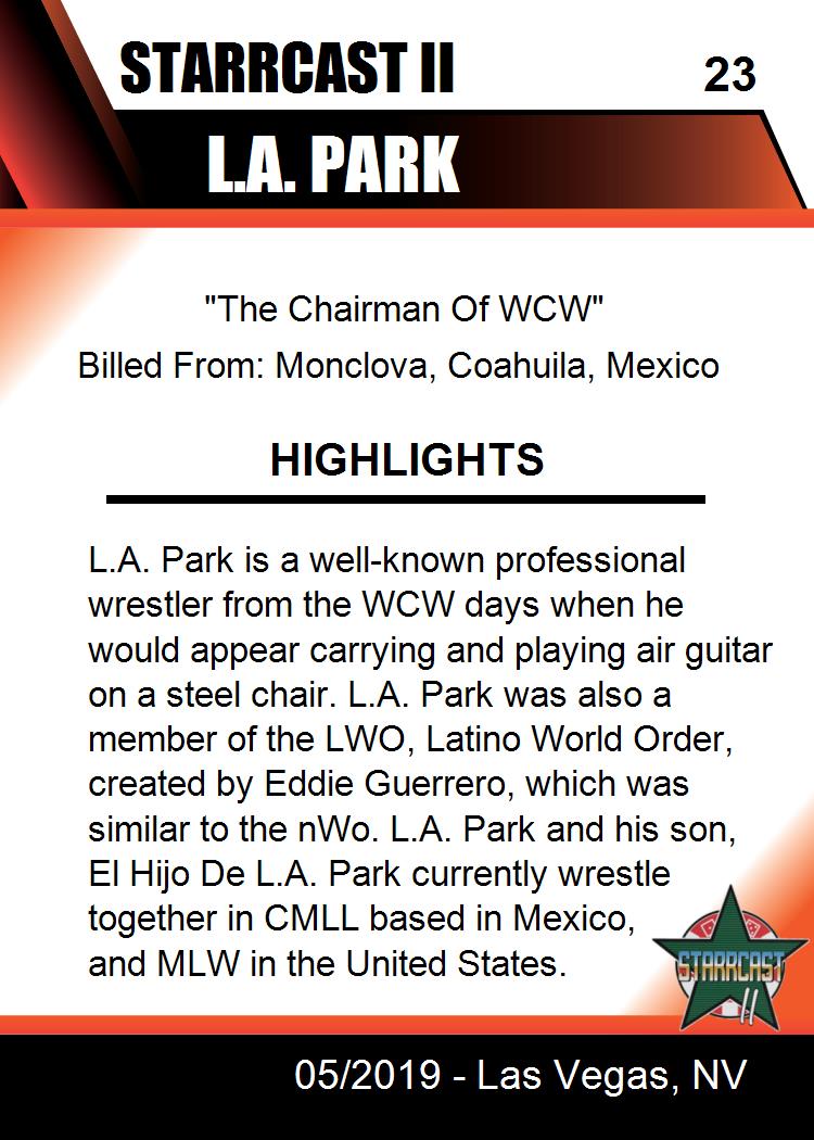 L.A. Park trading card PW Catalog