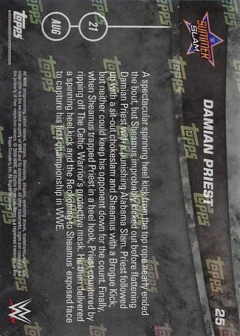 Damian Priest Defeats Sheamus to Win the United States Championship trading card PW Catalog