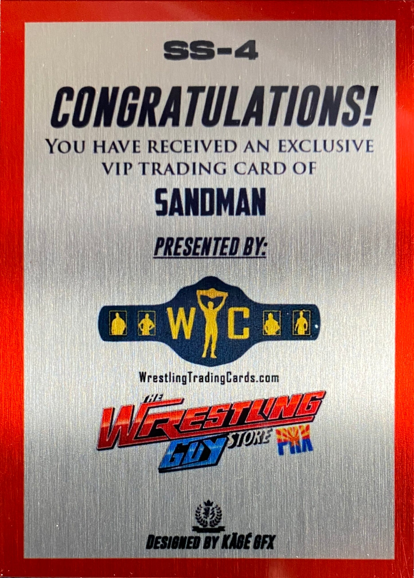 Signature Series – Sandman trading card PW Catalog