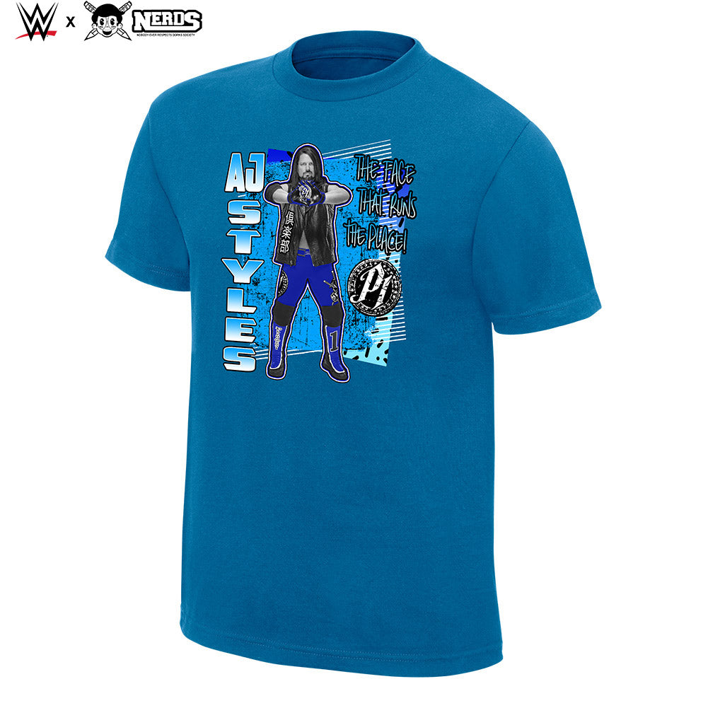 AJ Styles "The Face That Runs The Place" Neon Collection Graphic T-Shirt T-Shirt PW Catalog