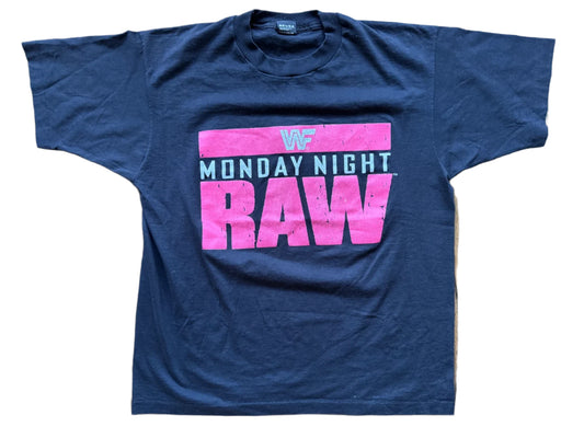 1993 WWF Monday Night Raw Logo T-shirt