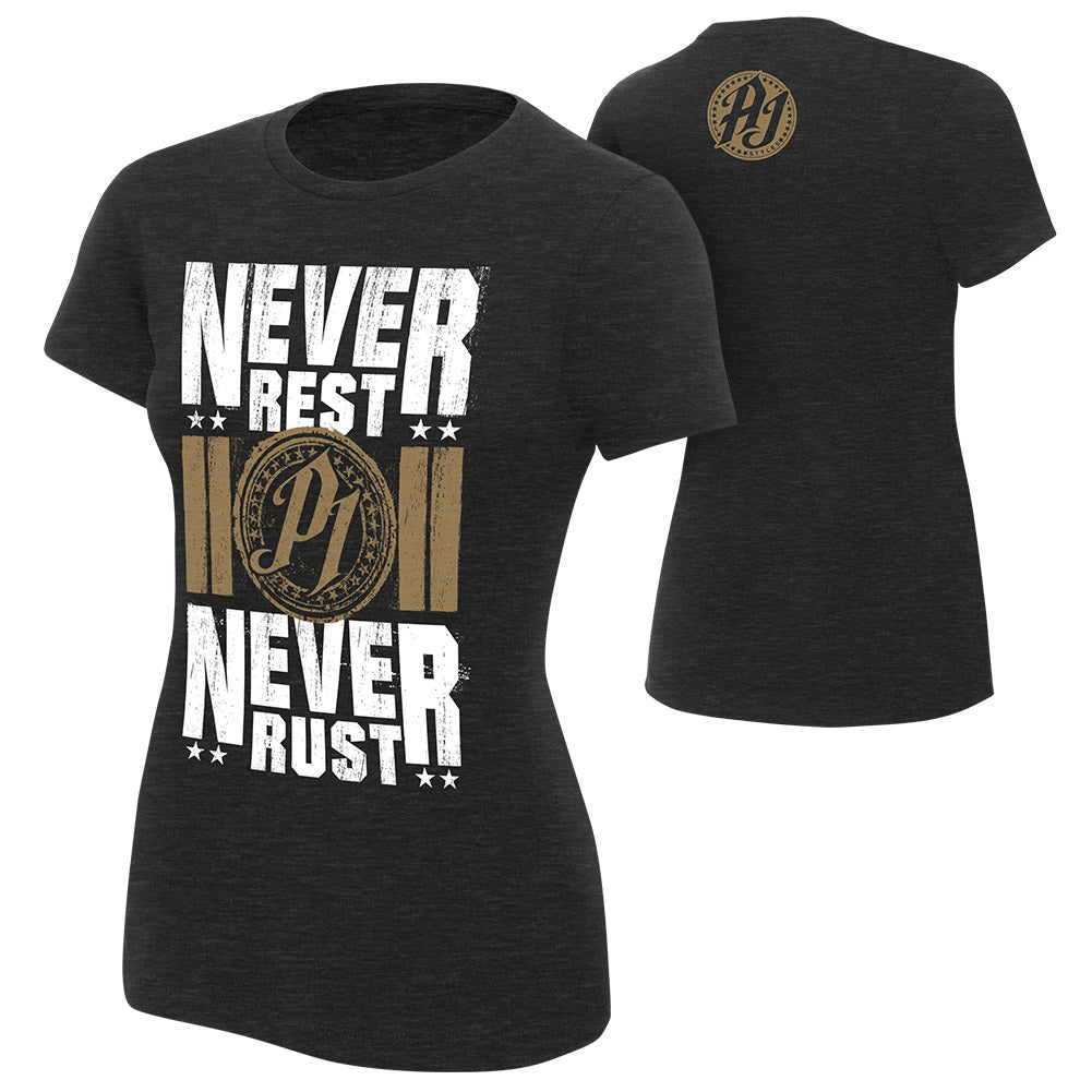 AJ Styles "Never Rest, Never Rust" Women's Authentic T-Shirt