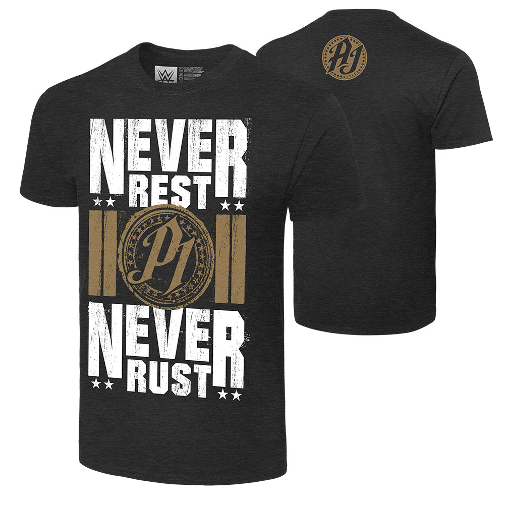AJ Styles "Never Rest, Never Rust" Authentic T-Shirt