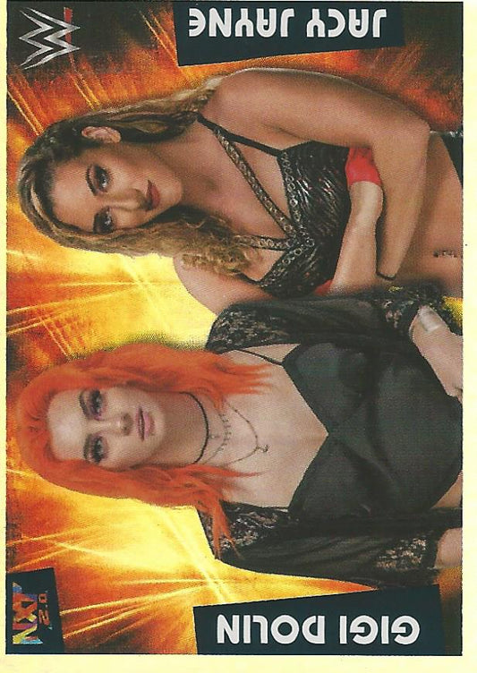 WWE Panini 2022 Sticker Collection Gigi Dolin and Jacy Jayne Foil #259