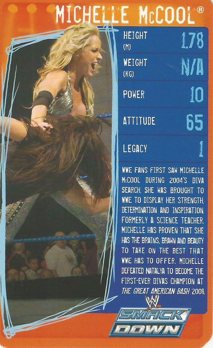 WWE Top Trumps Specials 2009 Michelle McCool trading card PW Catalog