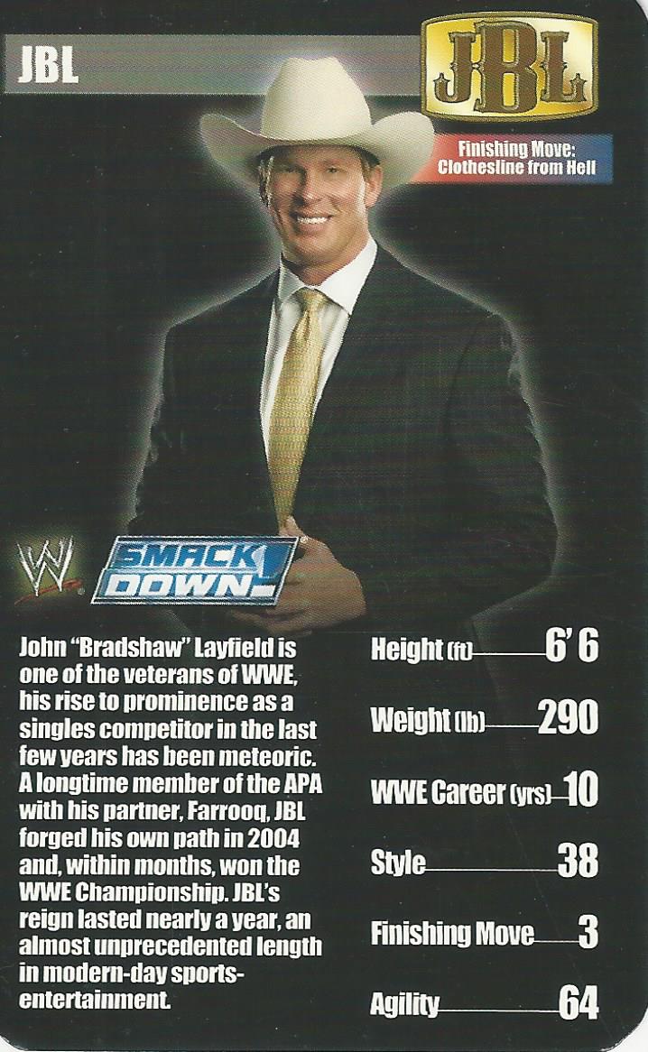 WWE Top Trumps Superstars 1 2005 JBL trading card PW Catalog