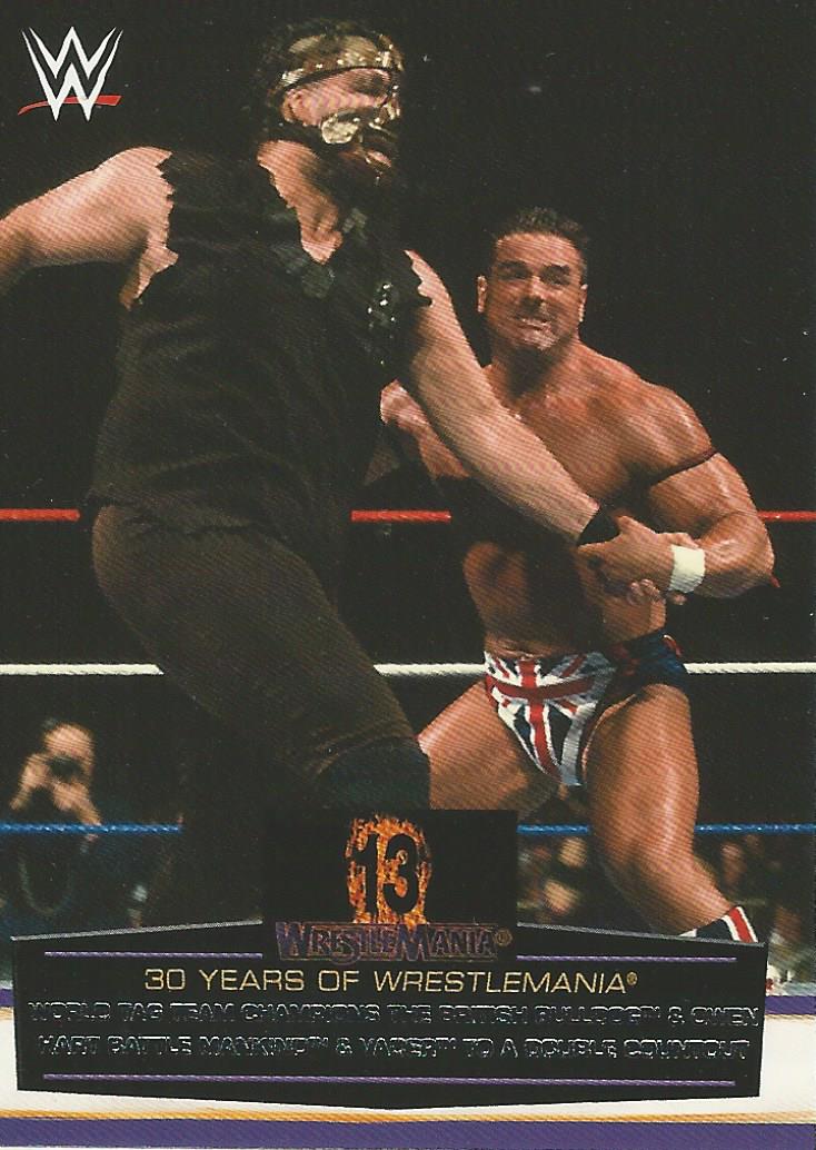 WWE Topps Road to Wrestlemania 2014 British Bulldog and Mankind 25 of 60 trading card PW Catalog