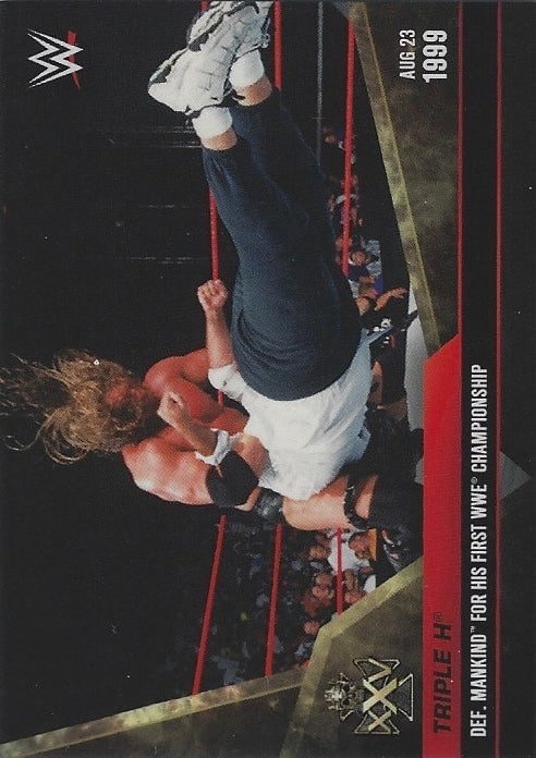 AUG 23 1999 – Triple H DEF. Mankind for HIS First WWE Championship trading card PW Catalog