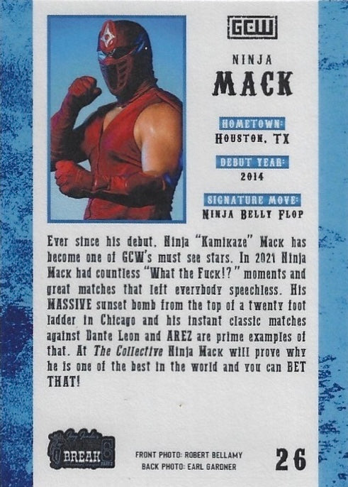 “Kamikaze” Ninja Mack trading card PW Catalog