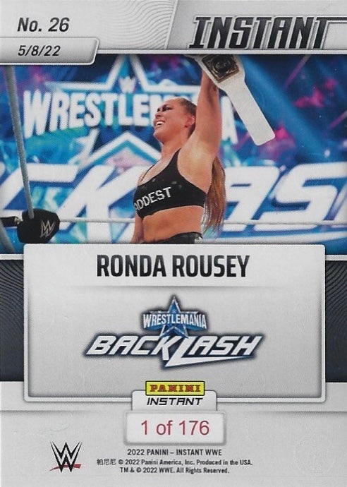 Ronda Rousey – Ronda Rousey Forces “I Quit!” to Become New Smackdown Women’s Champion trading card PW Catalog