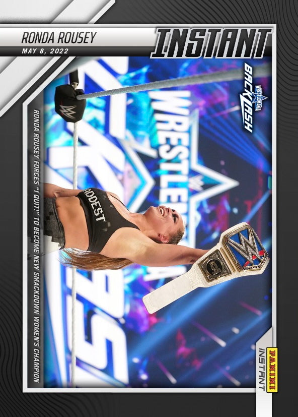 Ronda Rousey – Ronda Rousey Forces “I Quit!” to Become New Smackdown Women’s Champion trading card PW Catalog