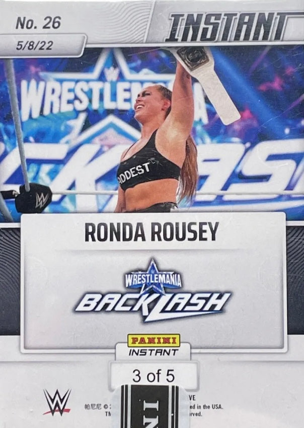 Ronda Rousey – Ronda Rousey Forces “I Quit!” to Become New Smackdown Women’s Champion trading card PW Catalog