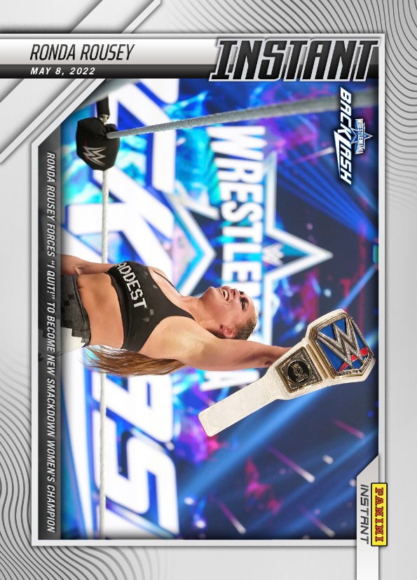 Ronda Rousey – Ronda Rousey Forces “I Quit!” to Become New Smackdown Women’s Champion trading card PW Catalog