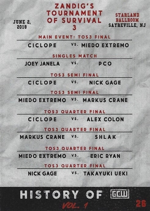 Zandig’s Tournament of Survival 3 trading card PW Catalog