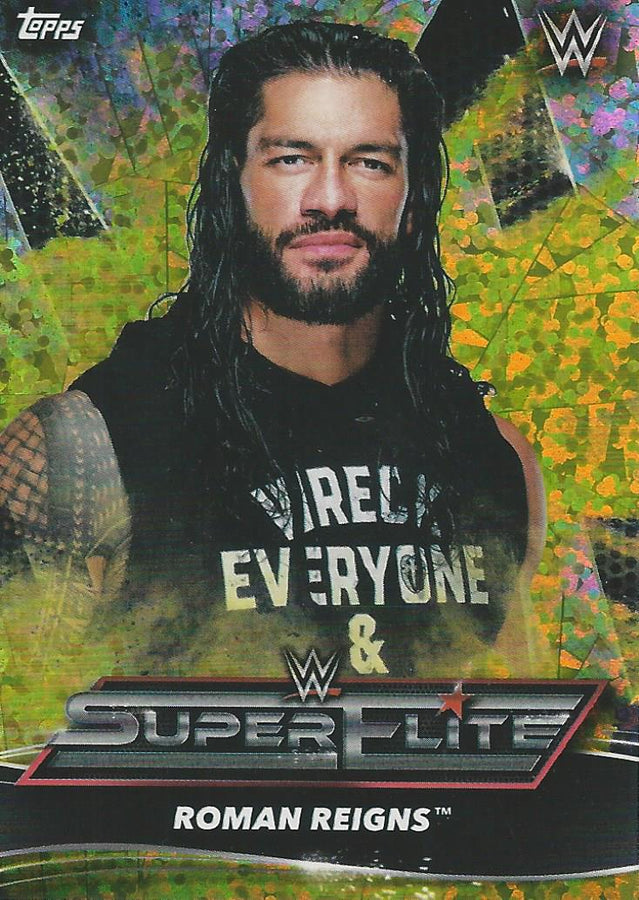 Topps WWE Superstars 2021 Roman Reigns SE12 Yellow trading card PW Catalog