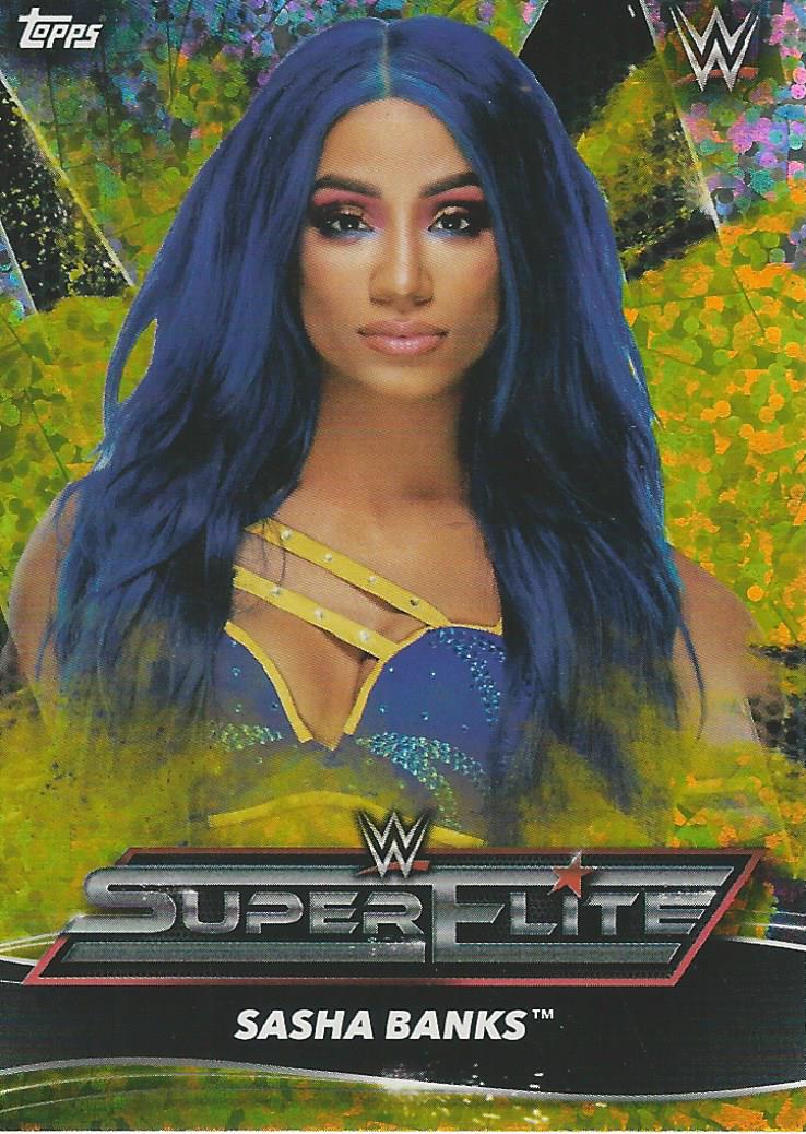 Topps WWE Superstars 2021 Sasha Banks SE13 Yellow trading card PW Catalog