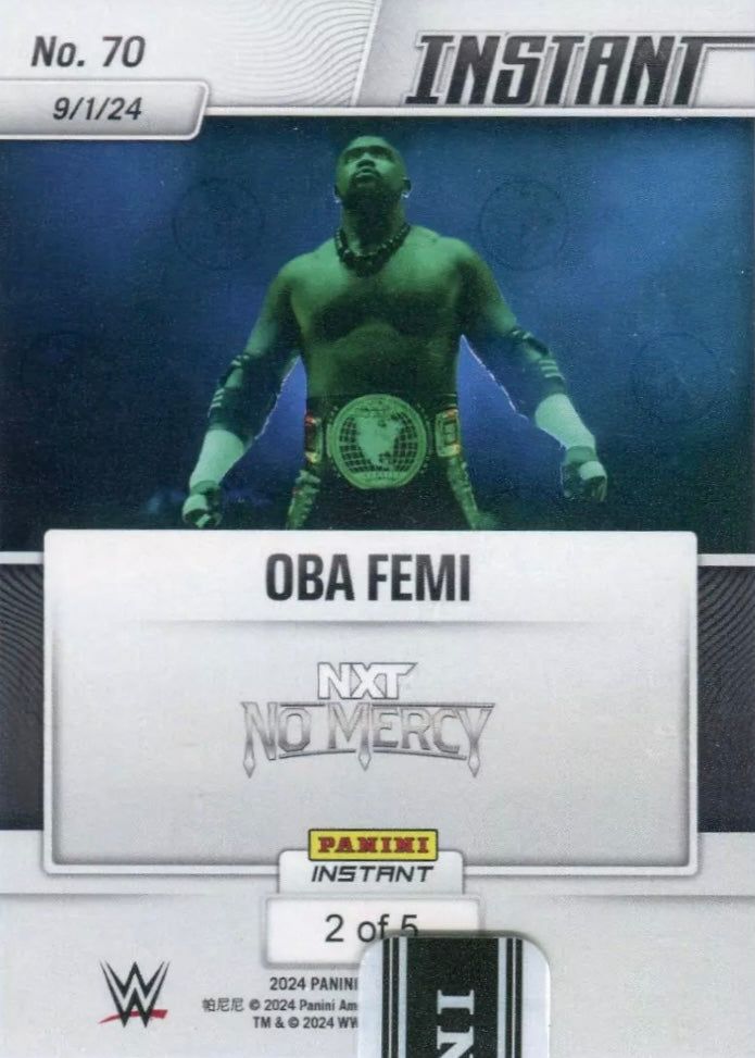 OBA Femi – OBA Femi Retains the NXT North American Championship trading card PW Catalog