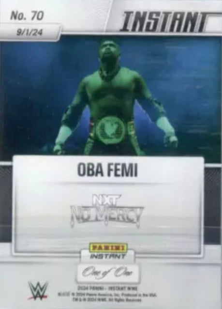 OBA Femi – OBA Femi Retains the NXT North American Championship trading card PW Catalog
