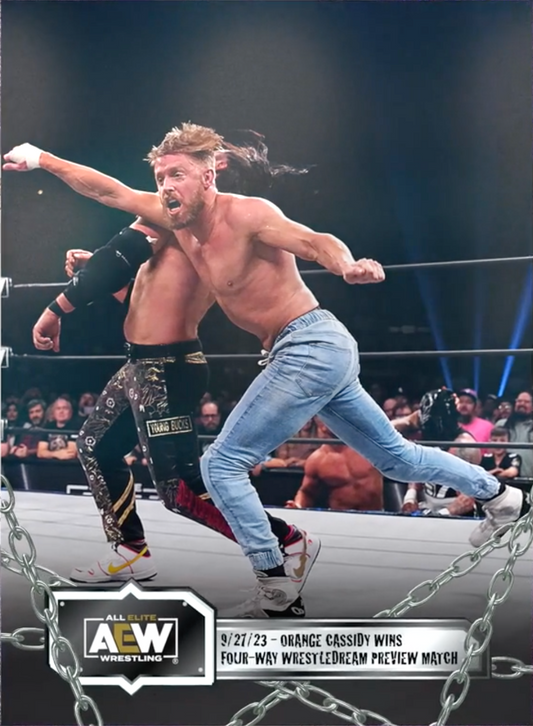 9/7/23 – Orange Cassidy – Orange Cassidy Wins Four-Way Wrestledream Preview Match trading card PW Catalog