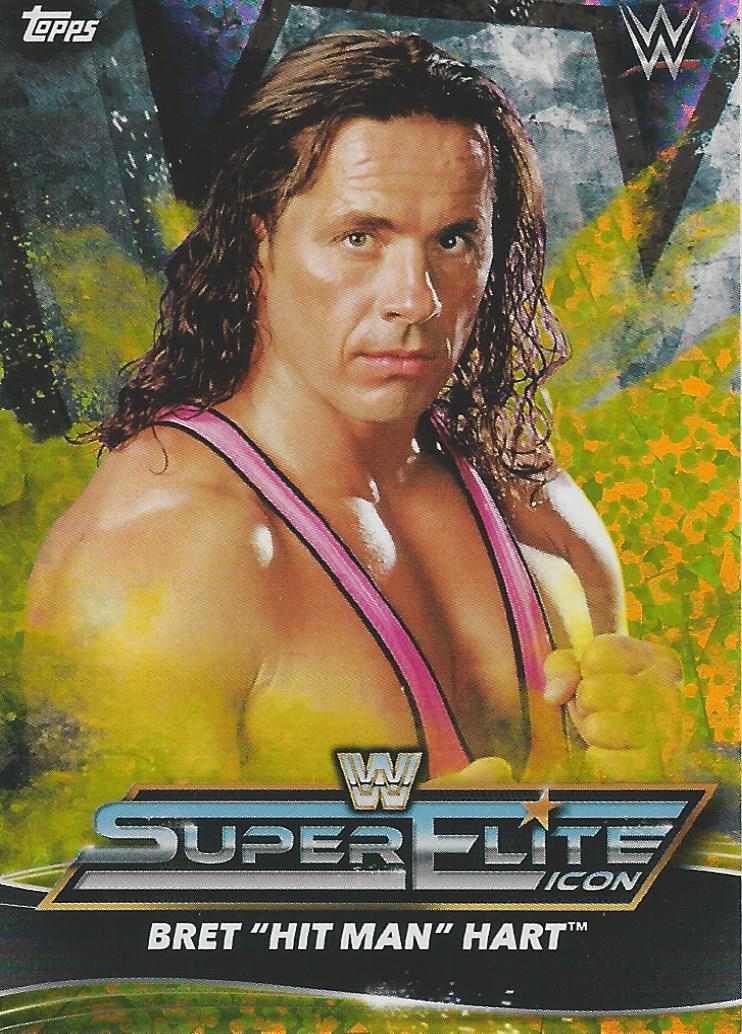 Topps WWE Superstars 2021 Bret Hart IC2 Yellow trading card PW Catalog