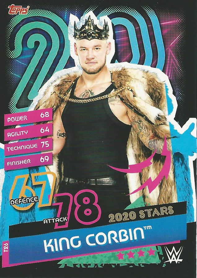 WWE Topps Slam Attax Reloaded 2020 King Corbin T26 trading card PW Catalog