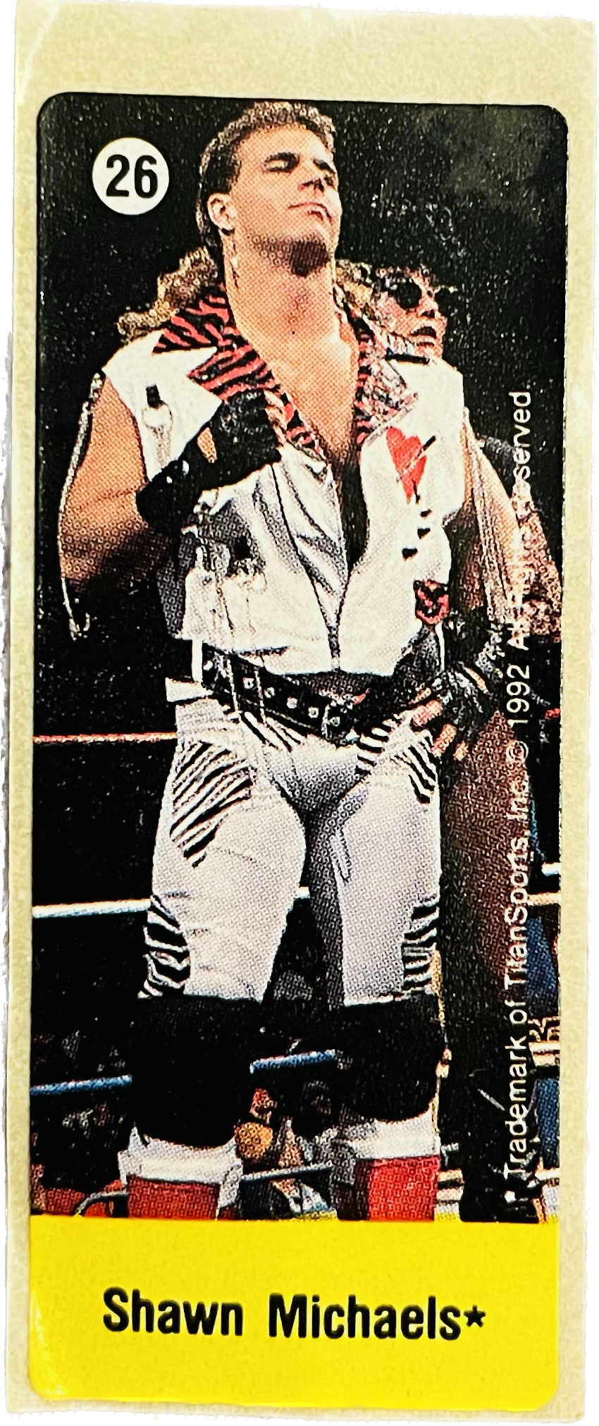 WWF Dunkin Bubble Gum Stickers (1992) No. 26 Shawn Michaels PW Catalog