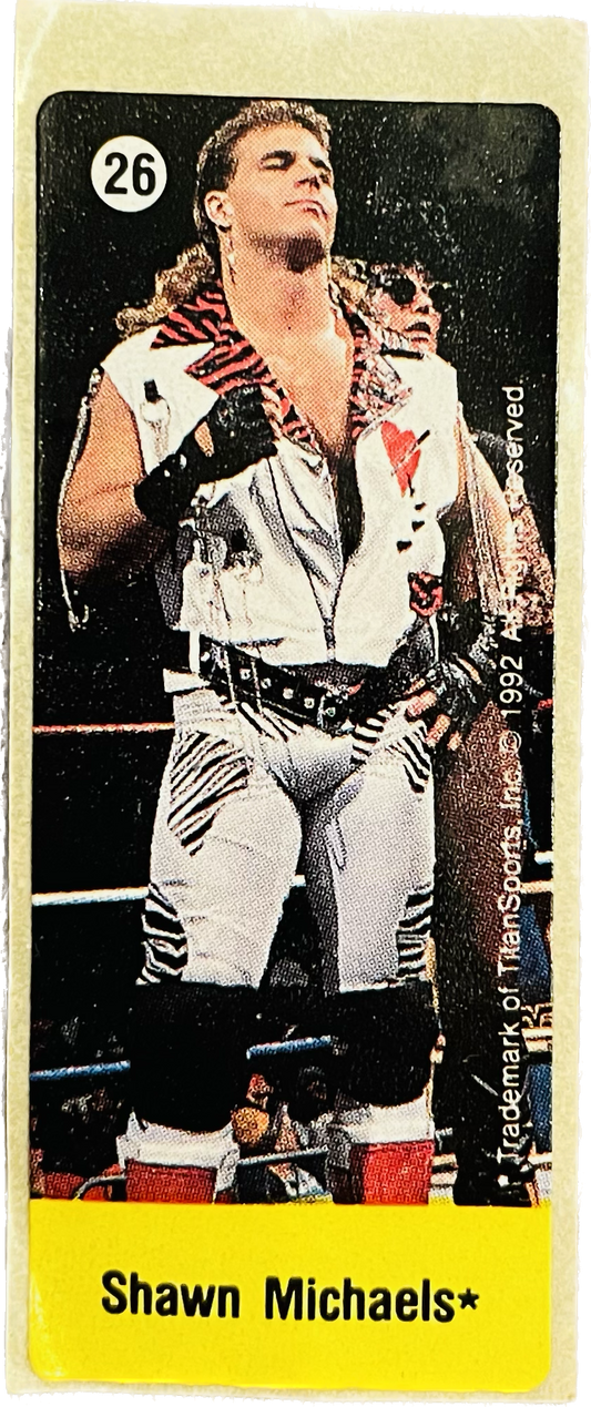 WWF Dunkin Bubble Gum Stickers (1992) No. 26 Shawn Michaels PW Catalog