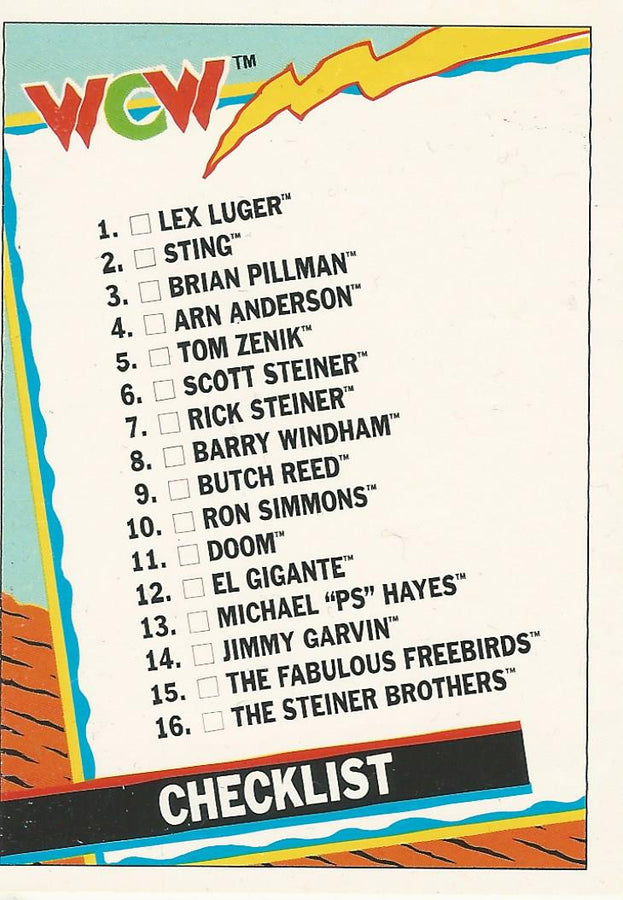 WCW Topps 1992 Checklist #26