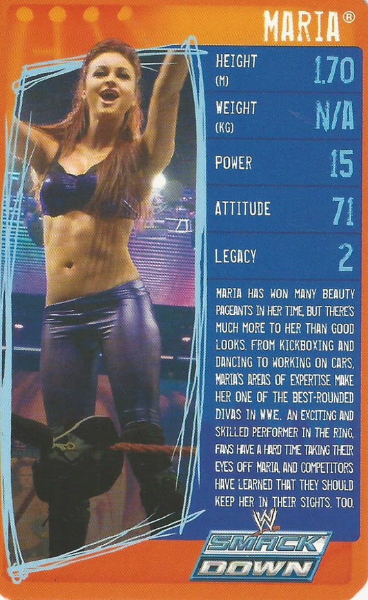 WWE Top Trumps Specials 2009 Maria Kannellis trading card PW Catalog