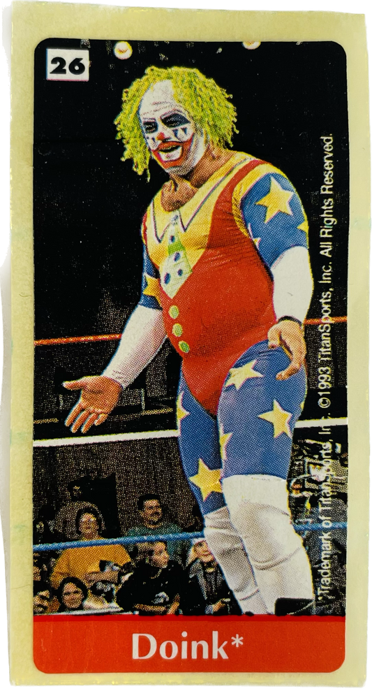 WWF Dunkin Bubble Gum Stickers (1993) No. 26 Doink PW Catalog