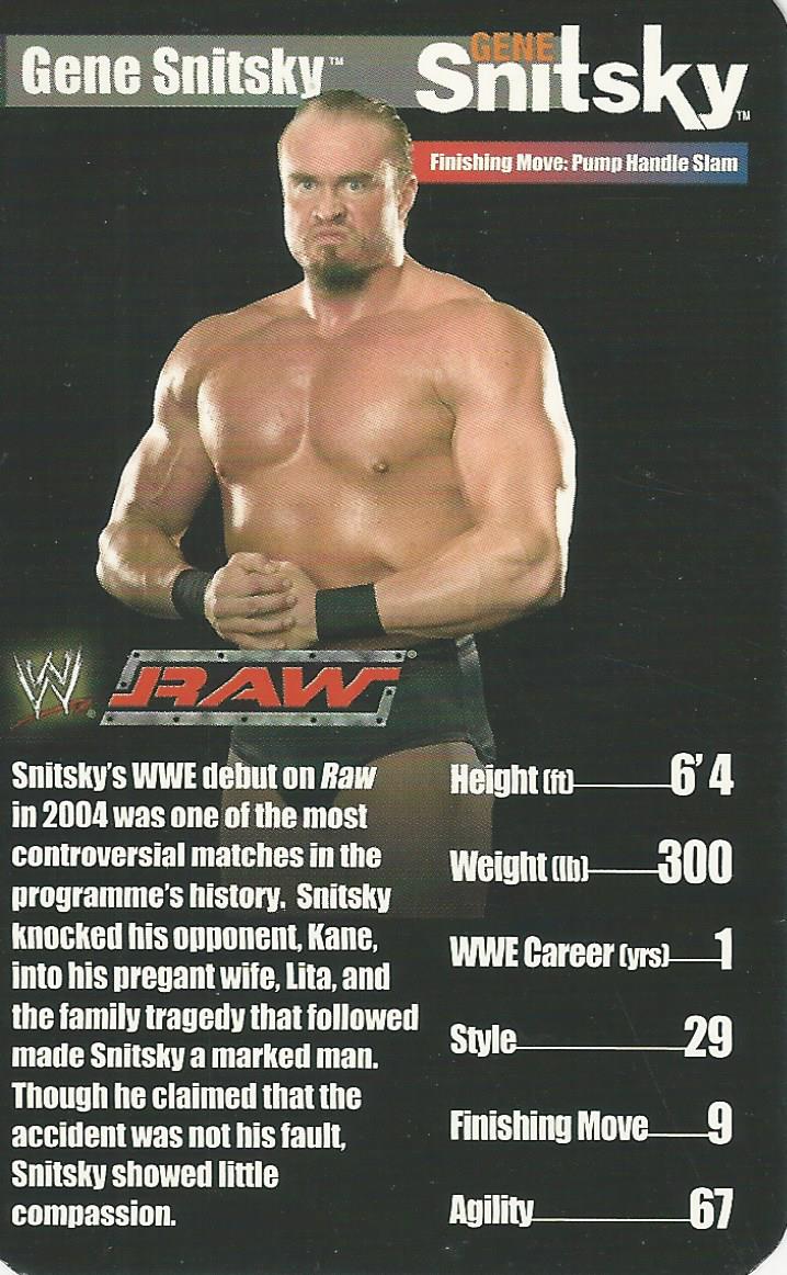 WWE Top Trumps Superstars 1 2005 Snitsky trading card PW Catalog