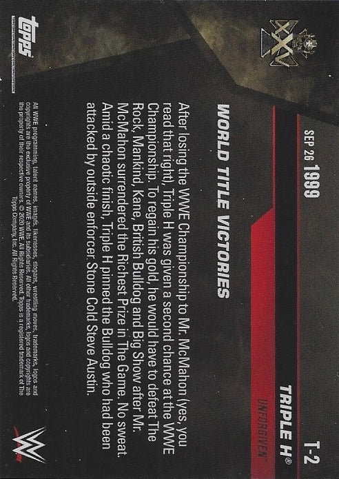 SEP 26 1999 – Triple H Wins a Six-Pack Challenge trading card PW Catalog