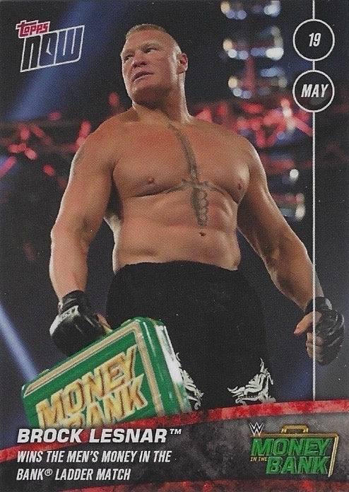 Brock Lesnar Wins the Men’s Money in the Bank Ladder Match trading card PW Catalog