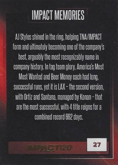 Impact Memories trading card PW Catalog