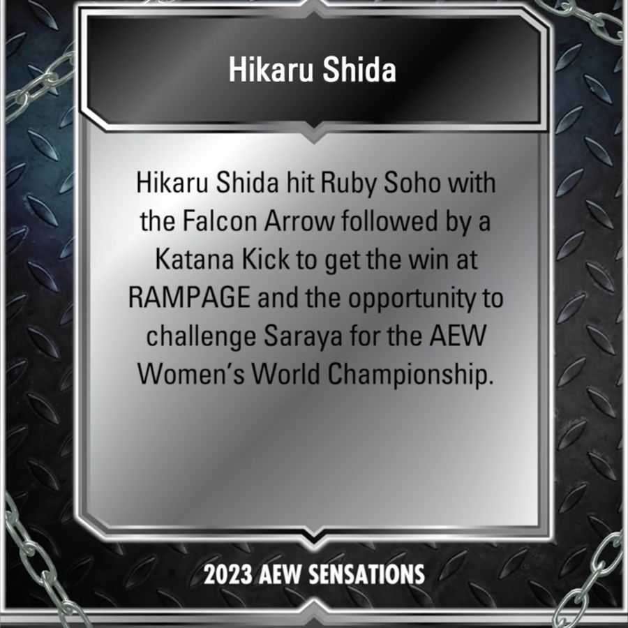 9/29/23 – Hikaru Shida – Hikaru Shida Earns Shot at AEW Women’s World Championship
