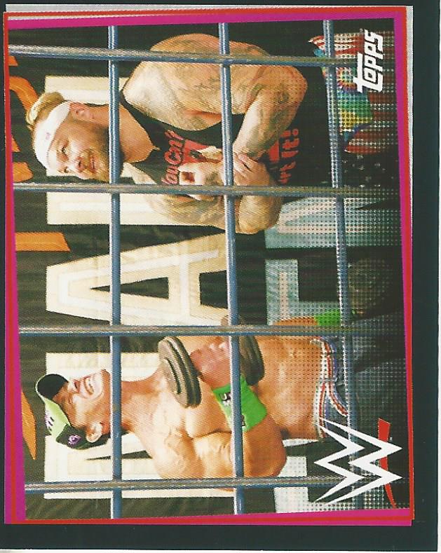 WWE Topps Road to Wrestlemania Stickers 2021 Bray Wyatt vs John Cena #276