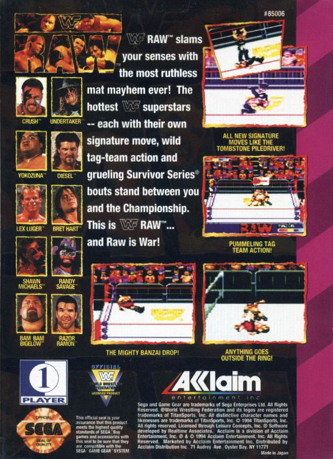 WWF Raw [Game Gear] PWcatalog