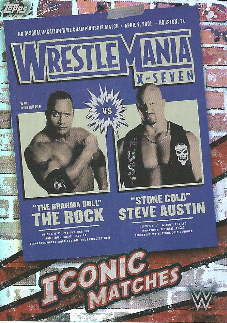 Topps WWE Superstars 2021 Stone Cold Steve Austin vs The Rock MA7 trading card PW Catalog