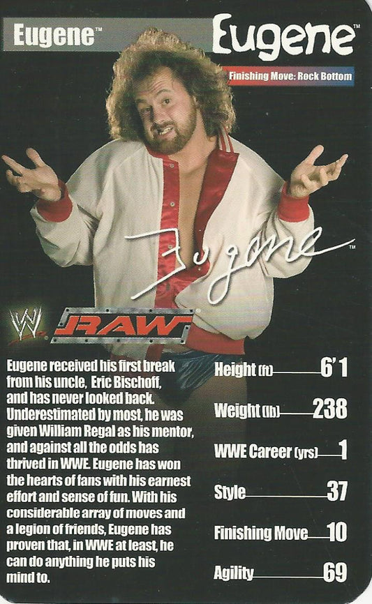 WWE Top Trumps Superstars 1 2005 Eugene trading card PW Catalog