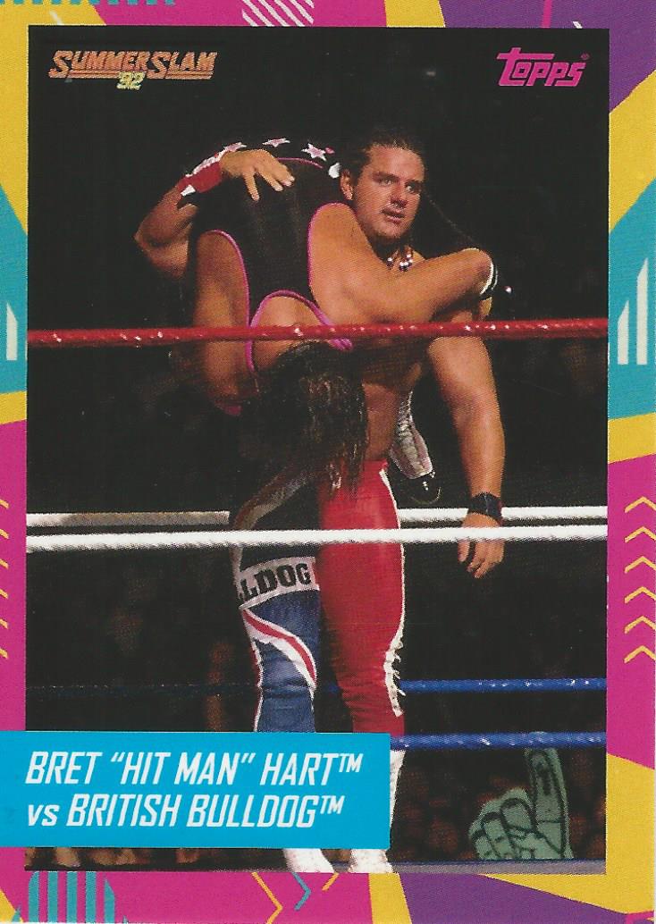 WWE Topps Best of British 2021 Bret Hitman Hart vs British Bulldog trading card PW Catalog