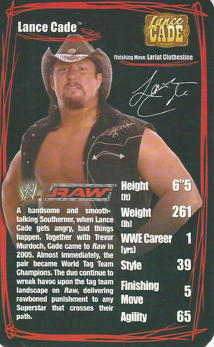 WWE Top Trumps 2006 Superstars 2 Lance Cade trading card PW Catalog