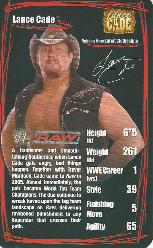 WWE Top Trumps 2006 Superstars 2 Lance Cade trading card PW Catalog