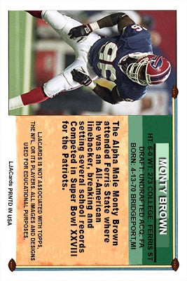 Monty Brown – Bills trading card PW Catalog
