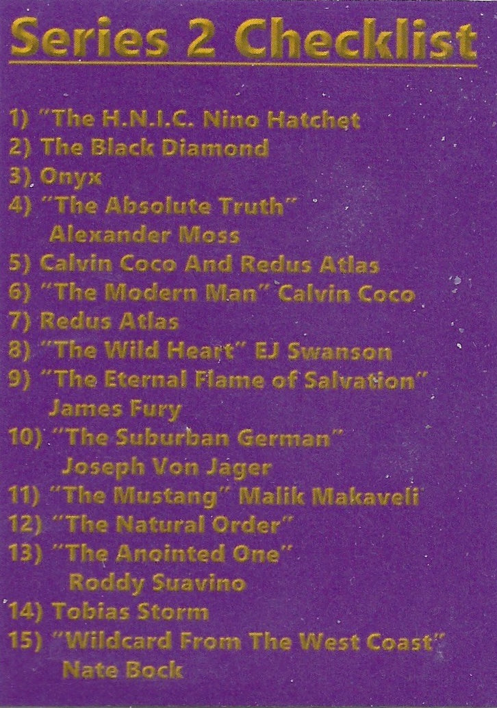 Series 2 Purple Checklist 1-15 trading card PW Catalog