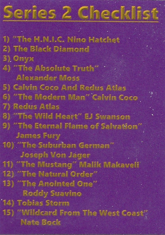 Series 2 Purple Checklist 1-15 trading card PW Catalog